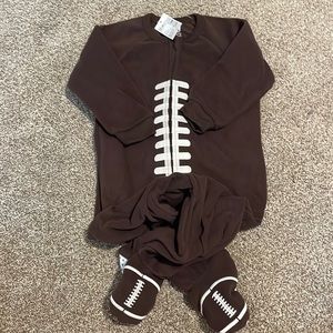 Children's place fleece football onesie.